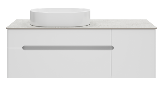 Тумба с раковиной Misty Роял 120 белая подвесная, со столешницей