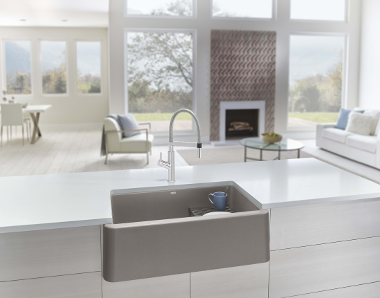 Смеситель для кухни Blanco Solenta-S Senso 523126 рычаг слева