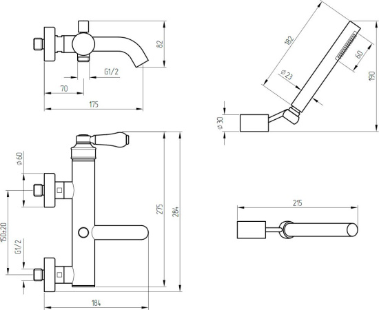 Смеситель для ванны Migliore Ermitage Mini 28588 хром