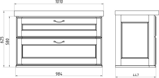 Мебель для ванной ASB-Woodline Прато 100 белая, патина серебро