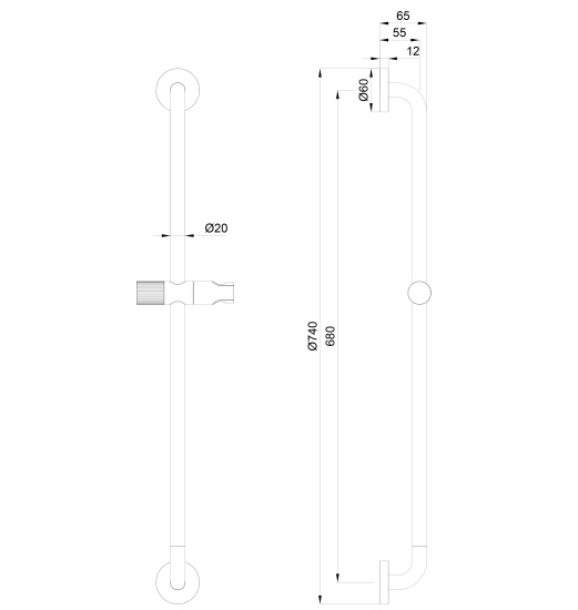 Душевая штанга Wonzon & Woghand WW-SL05-CR