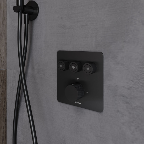 Смеситель для ванны AQUAme AQM8812MB термостат на 3 потребителя