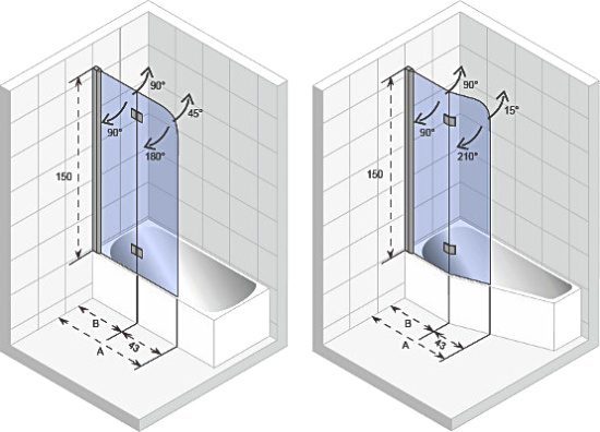 Шторка на ванну Riho Novik Z500 Delta 90 см