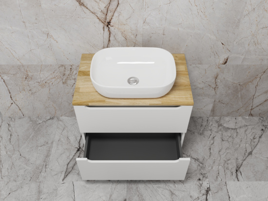 Тумба с раковиной Style Line Бали 70 со столешницей, белый софт