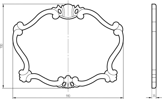 Зеркало Migliore Complementi 30491 бронза
