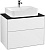 Тумба с раковиной Villeroy & Boch Finion 80 glossy white lacquer, glass black matt, с настенным освещением