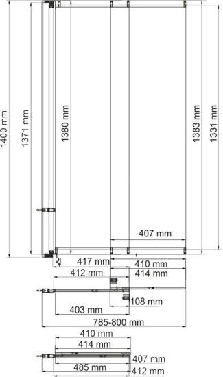 Шторка на ванну Wasserkraft Main 41S02-80WS