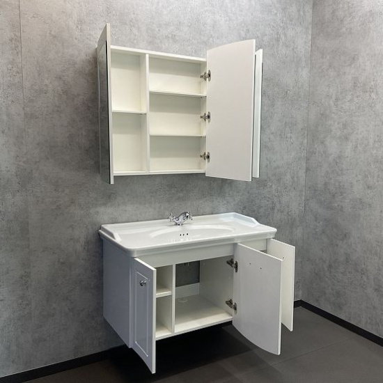 Тумба с раковиной Comforty Палини 100 белый глянец