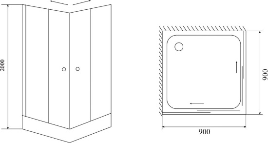 Душевой уголок Timo TL-9002 Romb Glass с поддоном