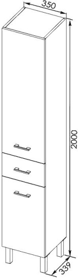 Пенал Aquanet Верона 35 L, c бельевой корзиной, белый