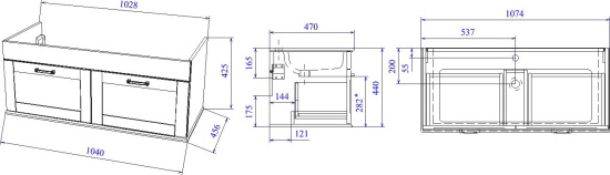 Мебель для ванной Sanflor Ванесса 105 подвесная, индиго