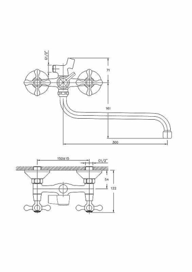 Смеситель для ванны Haiba HB2208-2 хром