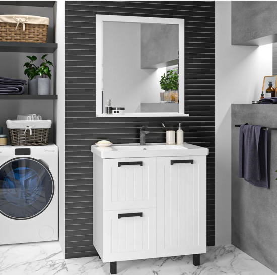 Тумба с раковиной Misty Спарта 80 белая