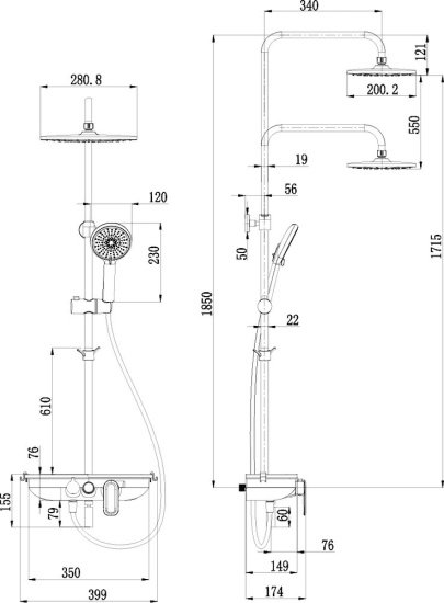 Душевая стойка Lemark Tropic LM7012C