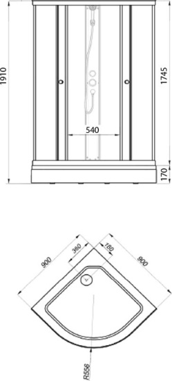 Душевой уголок Triton Риф 90х90 А