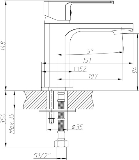 Смеситель для раковины Decoroom DR20 DR20011