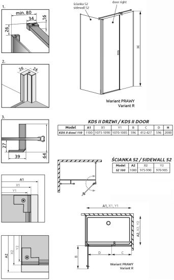 Душевой уголок Radaway Nes KDS II 110x100 R