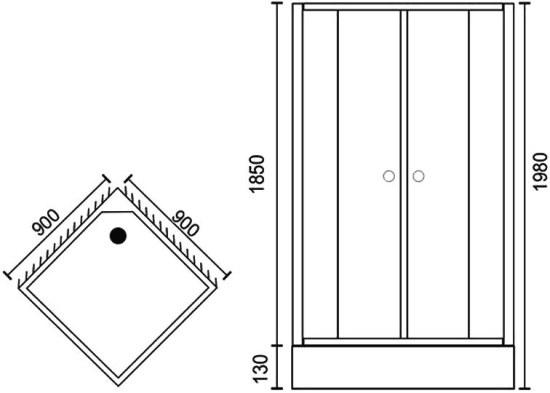 Душевой уголок Royal Bath RB90HP-C-CH с поддоном