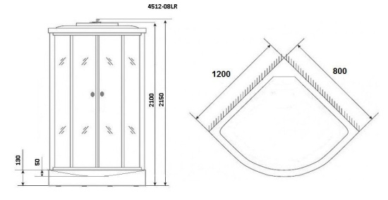 Душевая кабина Niagara NG-4512-08R BLACK