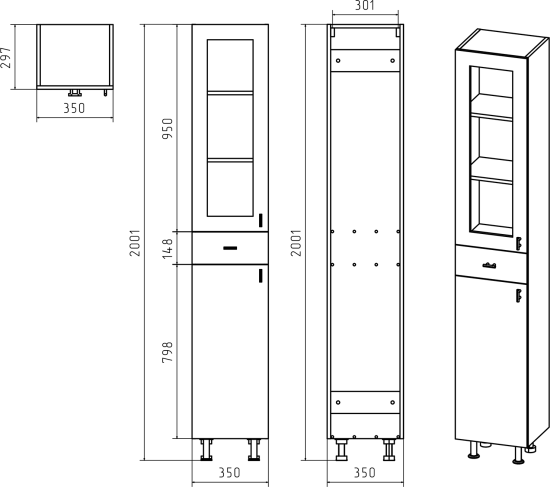 Шкаф-пенал Misty Урал 35 L