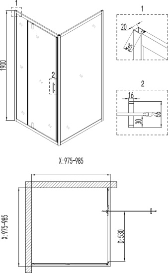 Душевое ограждение Niagara Nova NG-6602-08
