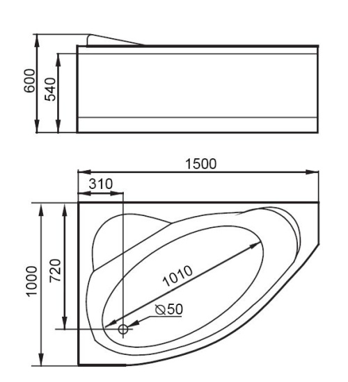 Акриловая ванна Gemy G9009 B L