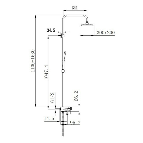 Душевая стойка Raglo R60.24.06 черный