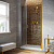 Душевая дверь в нишу Vegas Glass EP-F-2 LUX 100 09 07 R, профиль золото глянцевое, стекло графит