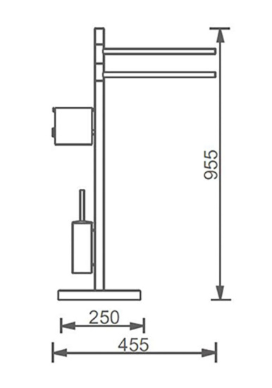 Стойка с туалетным ершиком и бумагодержателем Altrobagno FS 083401 Cr