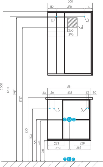 Зеркало Aquaton Бостон 60 с подсветкой, дуб эврика