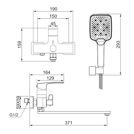 Смеситель для ванны Raglo R01.22 хром