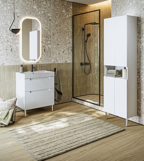 Тумба с раковиной Aqwella Vancouver 80 напольная, белая