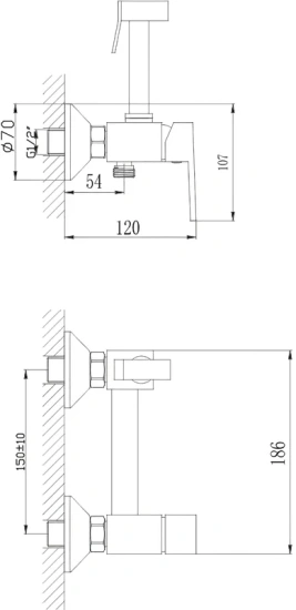 Гигиенический душ Haiba HB13 со смесителем, хром