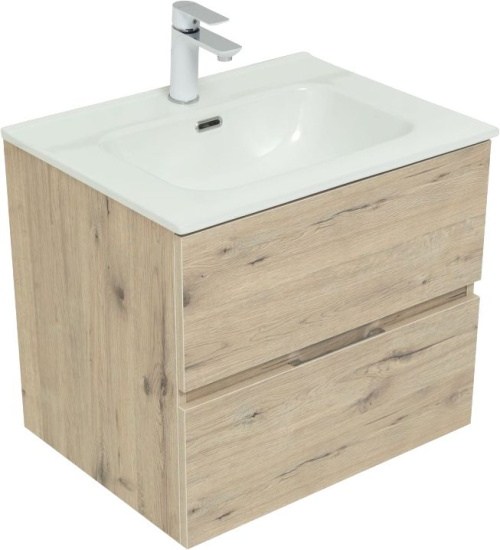 Мебель для ванной Aquanet Алвита new 60 подвесная, дуб веллингтон белый, с ящиками