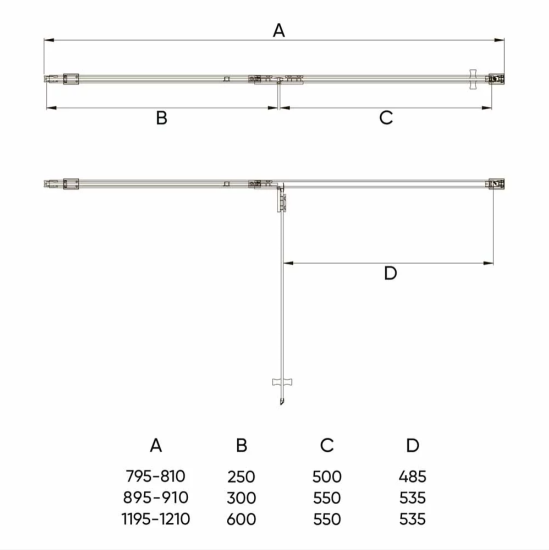 Душевая дверь в нишу Veconi Vianno VN-73B 100 см, профиль черный