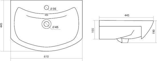 Мебель для ванной Vigo Diana 60 подвесная, 2 ящика