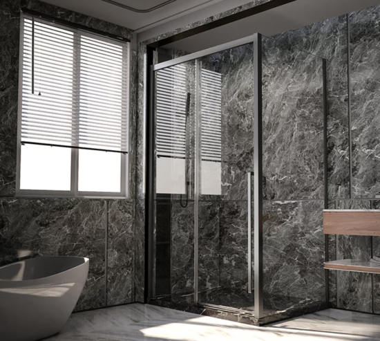 Душевой уголок Veconi Premium Trento PTC-SP-30GR 130x80, профиль графит