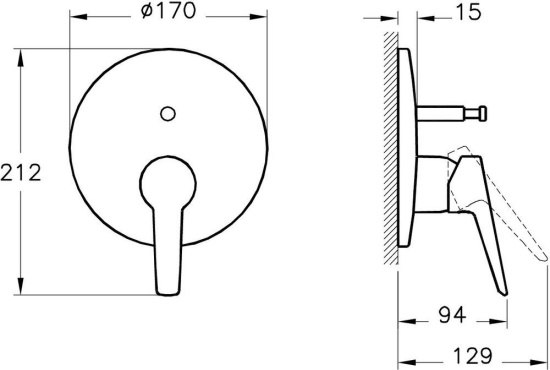 Душевой комплект VitrA Solid S A49264EXP с внутренней частью