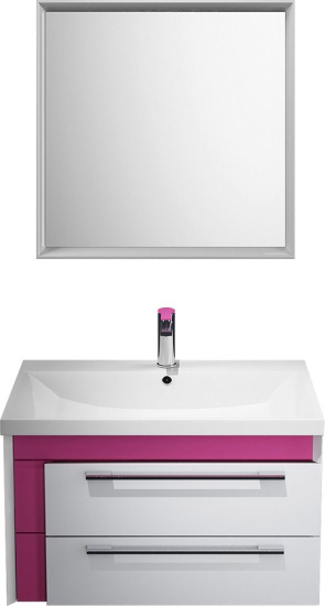 Тумба с раковиной Iddis Color Plus 70 белая, розовая