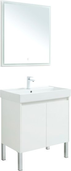 Мебель для ванной Aquanet Nova Lite 75 белый глянец, с дверками
