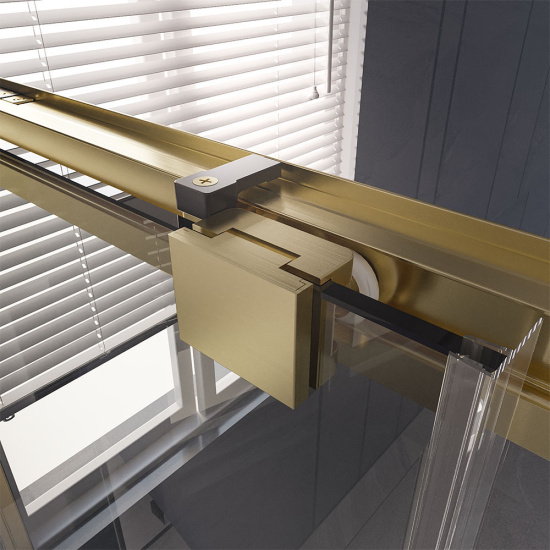 Душевая дверь в нишу Veconi Premium Trento PTD-30G 150 см, профиль золото