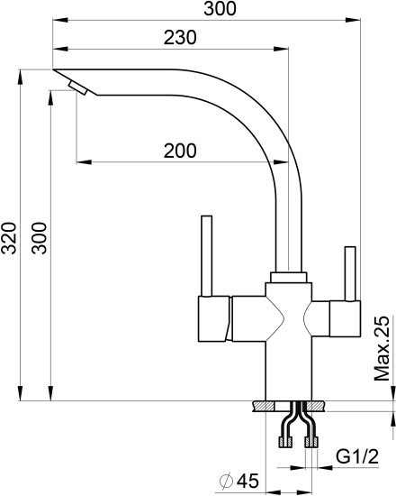 Смеситель для кухни Granula GR-2304 эспрессо