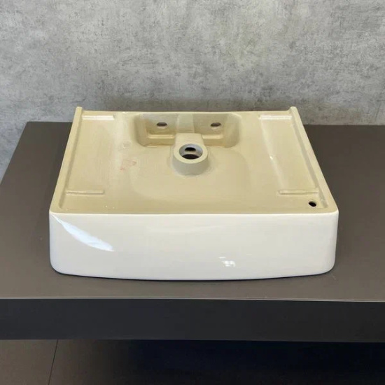 Тумба с раковиной Comforty Эдинбург 60 подвесная, бетон светлый, раковина 9055RA-50