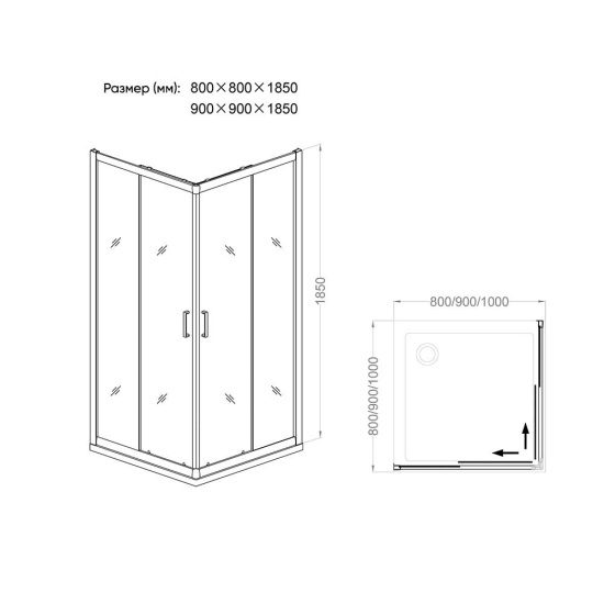Душевой уголок Veconi Rovigo RV13-100K-01-19C1