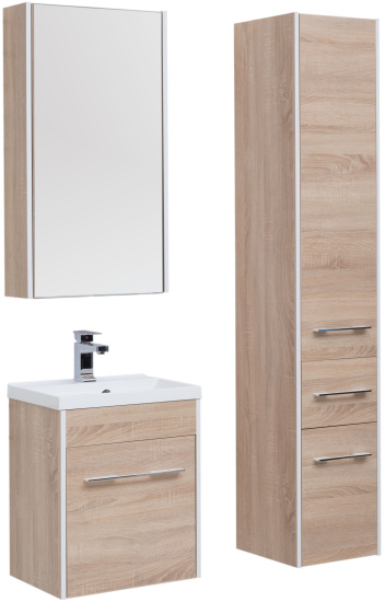 Зеркало-шкаф Aquanet Августа 50 L, дуб сонома