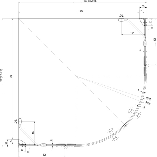 Душевой уголок Ravak SMSKK4-90 Transparent, профиль хром
