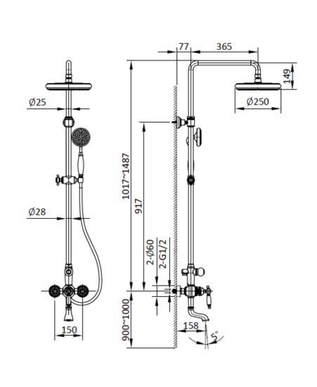 Душевая система Altrobagno Opera 030205 Cr