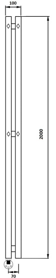 Полотенцесушитель электрический Secado Сандриго 2К 2000/70 L, черный матовый
