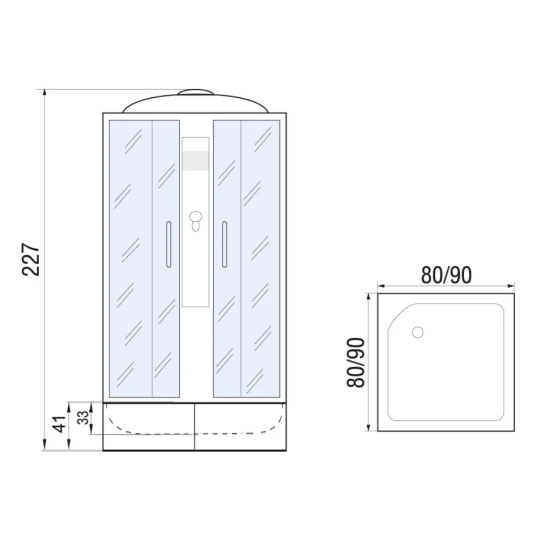 Душевая кабина River Quadro XL 90/41 МТ