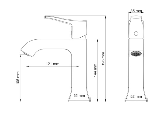 Смеситель для раковины Wonzon & Woghand Flex WW-88018072-CR